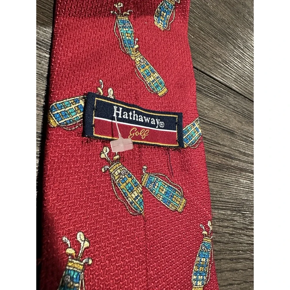 Hathaway Men's Golf Tie 100% Silk Necktie novelty golf‎ bag
